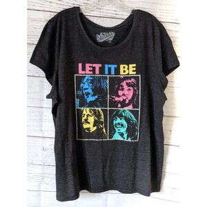 Old Navy Collectabilitees Women Beatles Let It Be T-Shirt Gray Knit 2012 SizeXXL